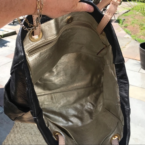 Michael Kors purse black logo fob leather - Picture 5 of 8